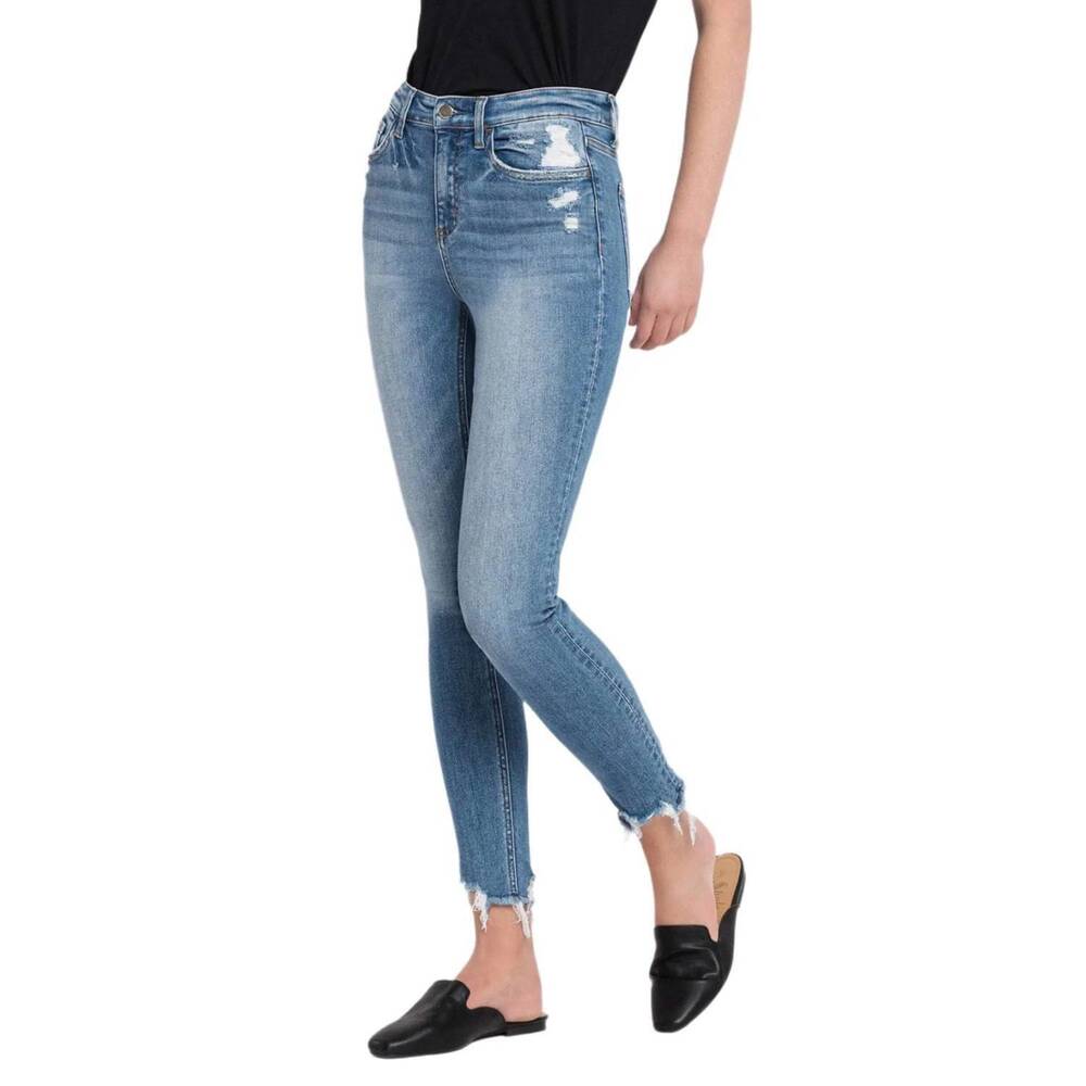 NEW FLYING MONKEY women's high rise ankle skinny jeans in blue